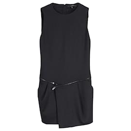 Gucci-Gucci Mini robe à fermeture éclair en soie noire-Noir