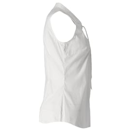 Alexander Mcqueen-Ärmellose Bluse von Alexander McQueen aus weißer Baumwolle-Weiß