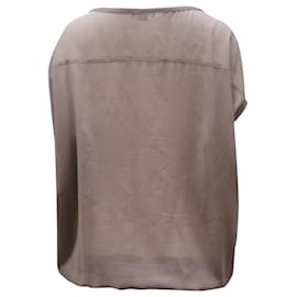 Vince-Vince Loose Shirt in Grey Silk-Grey