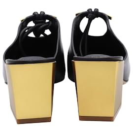 Salvatore Ferragamo-Salvatore Ferragamo Mirror Heel Mules in Black Leather-Black