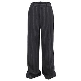 Calça reta listrada Ralph Lauren em lã azul marinho Azul Azul marinho