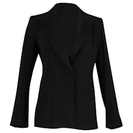Diane Von Furstenberg-Diane Von Furstenberg Open Back Blazer in Black Acetate-Black
