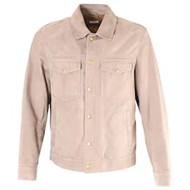 Brunello Cucinelli-Brunello Cucinelli Shirt Jacket in Grey Suede-Grey
