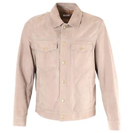 Giacca Camicia Brunello Cucinelli in Camoscio Grigio Grigio