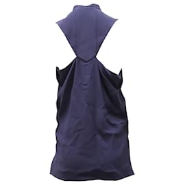 Roland Mouret-Roland Mouret Sheer Sleeveless Top in Blue Silk-Blue