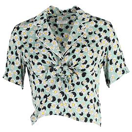 Camisa de pijama estampada Sandro Paris em viscose com estampa floral Outro Impressão em python
