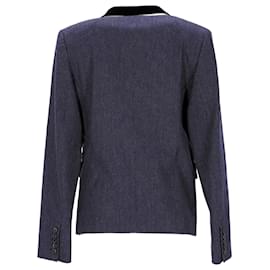 Joseph-Joseph Single-Breasted Blazer Jacket in Navy Blue Cotton-Blue,Navy blue