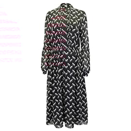 Michael Kors-Michael Kors Chevron-print Midi Dress in Purple Polyester-Other