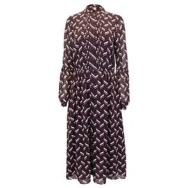 Michael Kors Midikleid mit Chevron-Print aus lila Polyester Andere