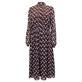 Michael Kors-Michael Kors Robe mi-longue à imprimé chevrons en polyester violet-Autre