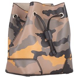 Borsa Secchiello Furla Camouflage con Coulisse in Pelle Multicolor Multicolore
