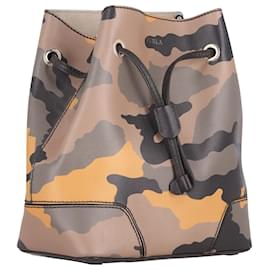 Furla-Furla Camouflage Drawstring Bucket Bag in Multicolor Leather -Multiple colors