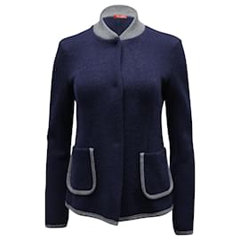 Autre Marque-Max Mara Studio Jacket in Navy Blue Virgin Wool-Blue,Navy blue