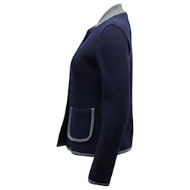 Autre Marque-Max Mara Studio Jacket in Navy Blue Virgin Wool-Blue,Navy blue