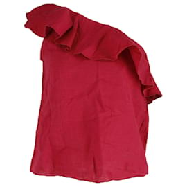 Isabel Marant-Isabel Marant Thom Top ombro único em linho vermelho-Vermelho