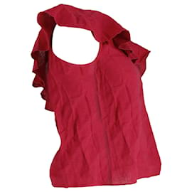 Isabel Marant-Isabel Marant Thom One-Shoulder-Top aus rotem Leinen-Rot