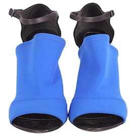 Balenciaga-balenciaga 105mm Neoprene Strap Sandals in Black Leather-Black
