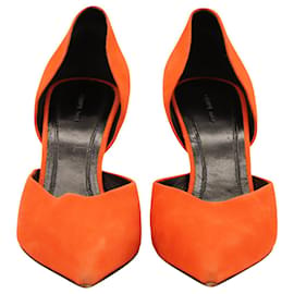 Céline-Zapatos De Tacón Alto En Punta Celine En Gamuza Naranja-Naranja