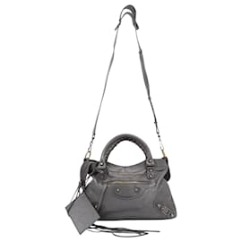 Balenciaga-Balenciaga Gris Fossile City Bag in Grey Leather-Grey
