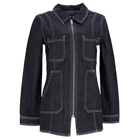 Giacca con zip Ganni in cotone denim blu Blu