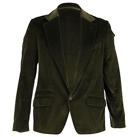 Dolce & Gabbana Giacca Monopetto in Velluto Verde Verde