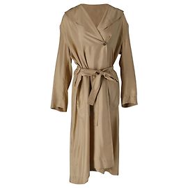 Victoria Beckham Rüschen-Trenchcoat aus beiger Seide Beige