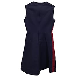 Marni-Marni Mini-robe sans manches à rayures latérales en coton bleu marine-Bleu Marine
