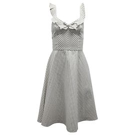 Vestido midi sin mangas Carolina Herrera en algodón estampado blanco Otro