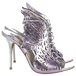 Sophia Webster Cherub Wing Laser-Cut Heels aus fliederfarbenem Leder Andere