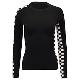 Alexander Wang-Alexander Wang Checkered Sweater in Black Viscose-Black