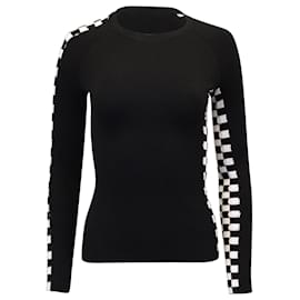 Alexander Wang Karierter Pullover aus schwarzer Viskose Schwarz