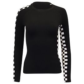 Alexander Wang Pull à Carreaux en Viscose Noir Noir