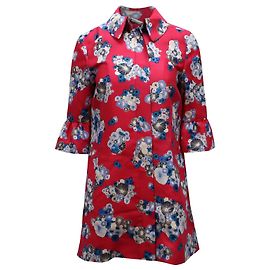 Diane Von Furstenberg Philippa Coat with Floating Flowers Print in Multicolor Wool Multiple colors