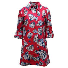 Diane Von Furstenberg-Diane Von Furstenberg Philippa Coat with Floating Flowers Print in Multicolor Wool-Multiple colors