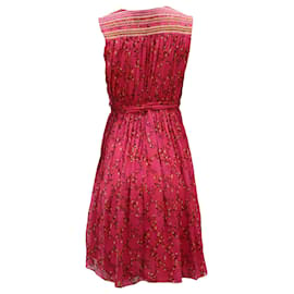 Diane Von Furstenberg-Diane Von Furstenberg Shalamar Print Wrap Dress in Pink Silk-Pink