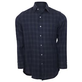 Camicia a quadri Tom Ford a maniche lunghe in cotone blu navy Blu navy