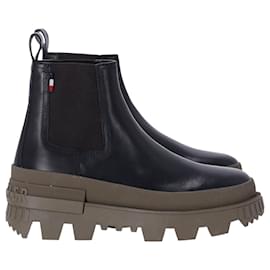 Moncler-Moncler Bottines Chelsea Lir Chunky en Cuir Noir-Noir