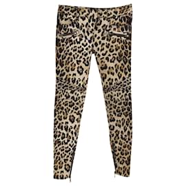 Balmain-Balmain Leopard Skinny-Hose aus Baumwolle mit Animal-Print-Andere