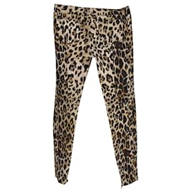 Balmain-Balmain Leopard Skinny Trouser in Animal Print Cotton-Other,Python print