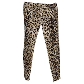 Balmain-Calça skinny leopardo Balmain em algodão com estampa animal-Outro,Impressão em python