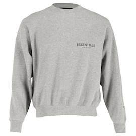 Fear of God-Fear of God Essentials Logo Print Sweatshirt in Grey Cotton-Grey