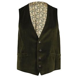 Dolce & Gabbana Chaleco con parte trasera de cachemira bicolor en terciopelo verde Verde