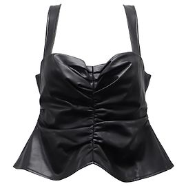A.l.C. Top sans manches à basque en viscose noire Noir