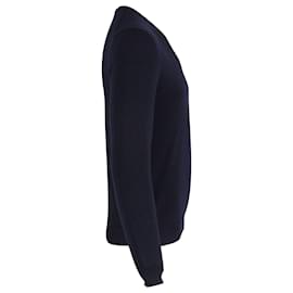 Gucci-Suéter masculino Gucci com decote em V em lã azul marinho-Azul marinho