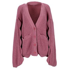 Stella Mc Cartney Stella McCartney Häkelstrick-Cardigan mit Knopfleiste vorne aus rosa Baumwolle Pink