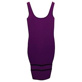Victoria Beckham-Victoria Beckham Midi Bodycon Dress in Purple Viscose-Purple