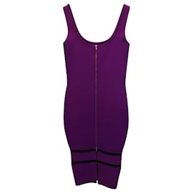 Victoria Beckham-Victoria Beckham Midi Bodycon Dress in Purple Viscose-Purple