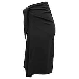 Rick Owens-Rick Owens Front Wrap-Style Skirt in Black Acetate-Black