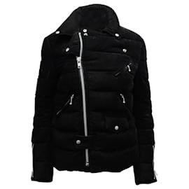 Autre Marque-Junya Watanabe x Comme des Garcons Biker -Style Quilted Down Jacket in Black Rayon-Black