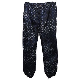 Louis Vuitton Mahina Monogram Jogging Pants en Polyamide Bleu Bleu